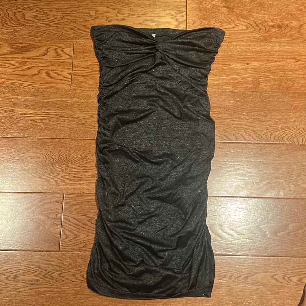 Sparkly grey bodycon strapless dress